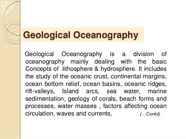 what branch of oceanography deals with waves and currents